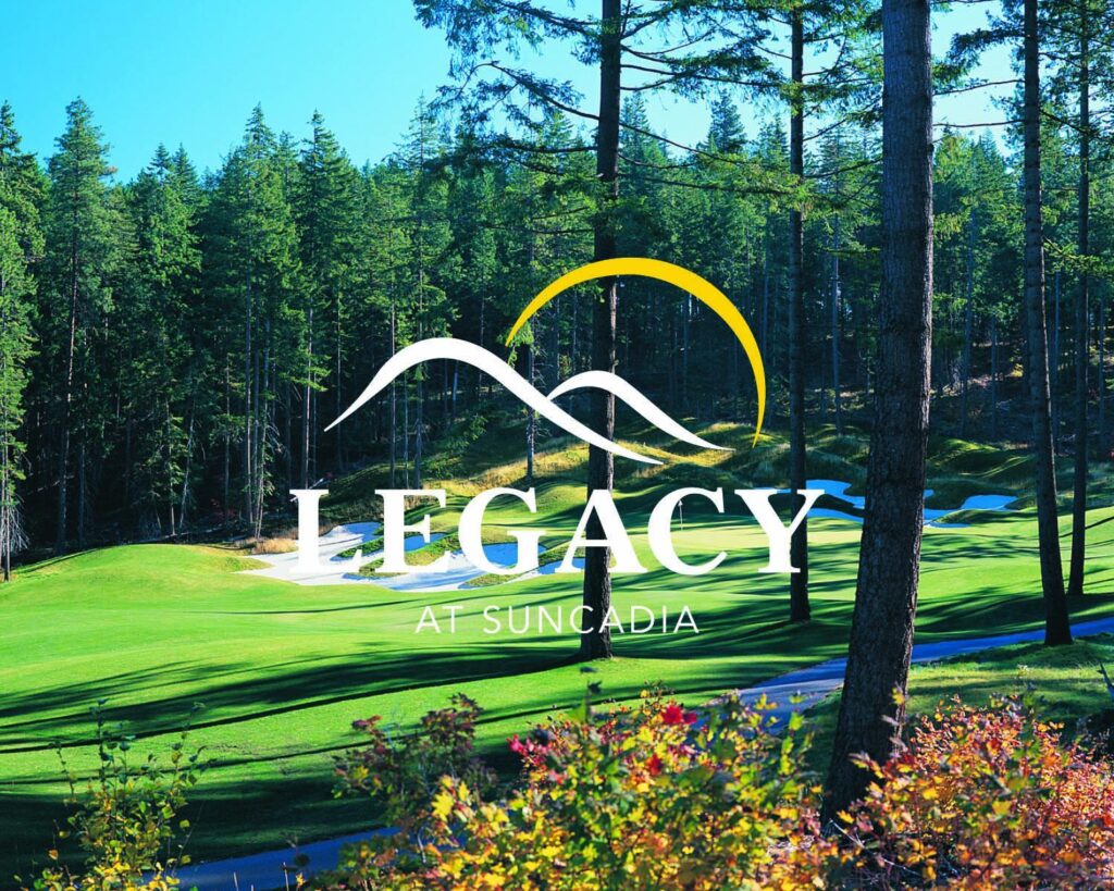 a golf course with a sign that says legacy at sun plaza.