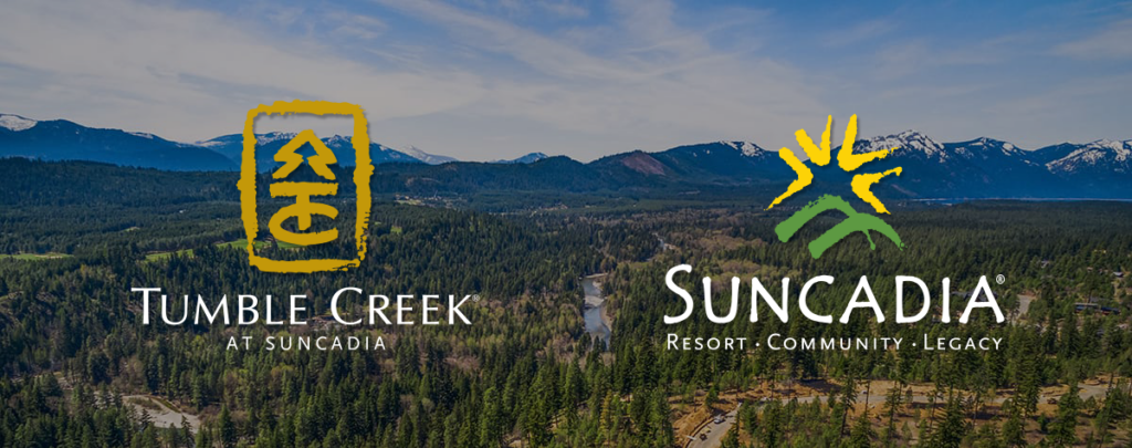 the logo for the tumble creek and suncadia resort.